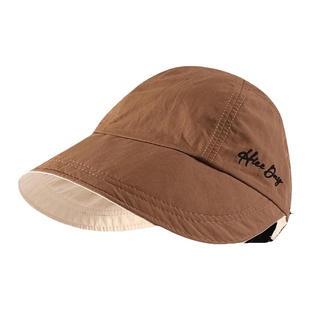 双面戴速干空顶帽女夏季可挂口罩遮阳帽子可扎马尾防晒鸭舌渔夫帽