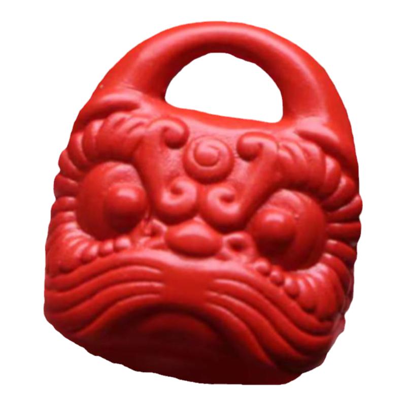 保真朱砂虎头如意锁吊坠手链扣