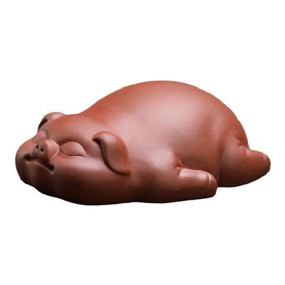 隐茶缘紫砂迷你小猪把玩茶宠摆件