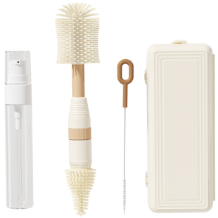 奈挺尔便携式奶瓶刷新生婴儿专用宝宝旅行套装硅胶清洁洗刷收纳盒