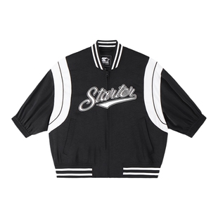 STARTER棒球服女款新款休闲运动中袖复古短款宽松显瘦球衣外套