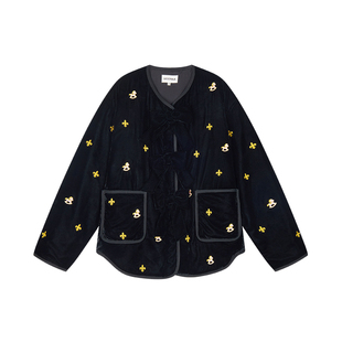 UOOYAA/乌丫2026春季新款「奇幻嘉年华」古典木马丝绒M65内胆棉服