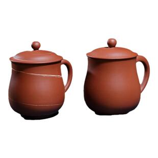 重庆荣昌陶老板杯纯全手工非紫砂杯带盖茶杯绞泥办公杯泡茶杯茶具