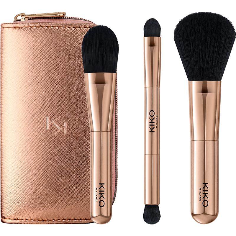【品牌自营】KIKO瑰金旅行化妆刷套刷粉底刷散粉刷眼影刷便携迷你