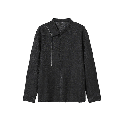 GEEEKPANDA立领长袖休闲链条衬衫