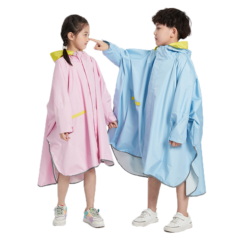 兒童雨衣斗篷式女童上學(xué)帶書(shū)包位男童小學(xué)生幼兒園寶寶全身雨披潮