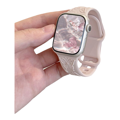 适用iWatch蝴蝶日字扣硅胶表带