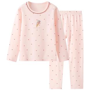 英博伦女童内衣套装秋冬季纯棉儿童秋衣秋裤中大童棉毛衫全棉睡衣