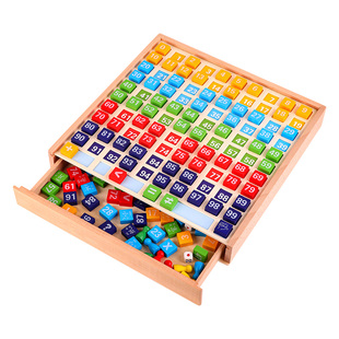 百数板蒙氏数学思维教具认数字积木1到100启蒙早教幼儿童益智玩具