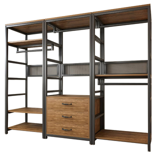 开放式衣柜卧室挂衣架现代简约简易置物架金属家用防尘落地衣帽架