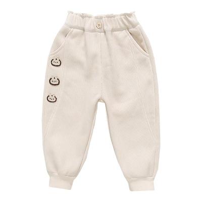 女童加绒裤子洋气秋冬加厚休闲裤