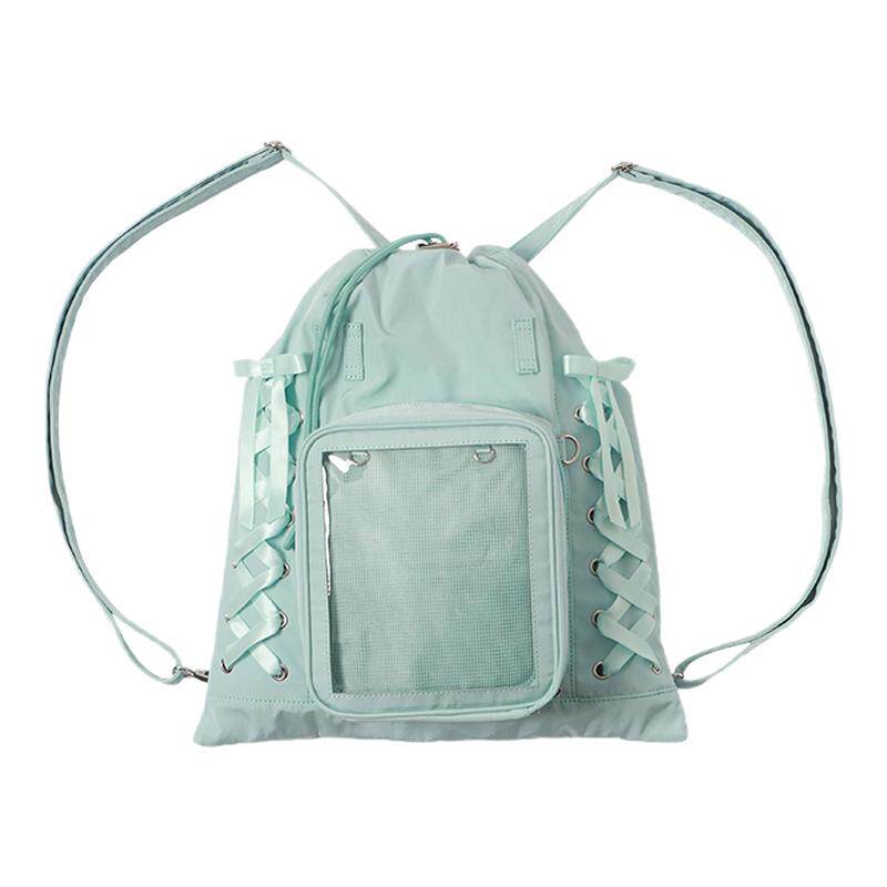 WEGO丝带束口娃包后背包双肩痛包二次元少女手提拎包谷子痛文化