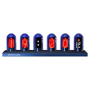 IPS拟辉光管时钟电脑房装饰桌搭RGB电竞桌面摆件数字台钟男友礼物