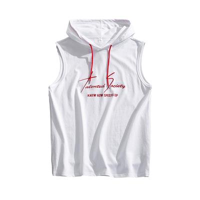 【新品】连帽无袖t恤男夏季背心