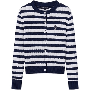 【赵露思同款】TeenieWeenie小熊女针织衫26春季新款复古绞花开衫