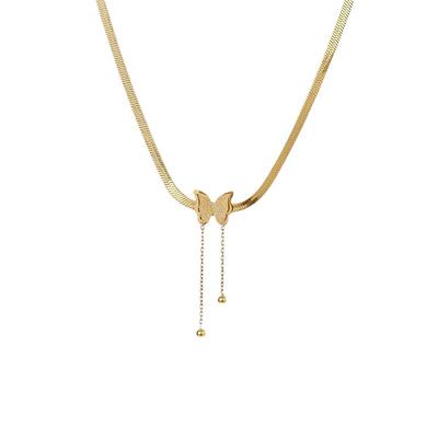 蝴蝶锁骨链钛钢不掉色蛇链女