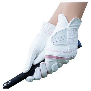 XXIO/XX10 高尔夫手套 女士手套 女款双手白粉色 高尔夫球手套