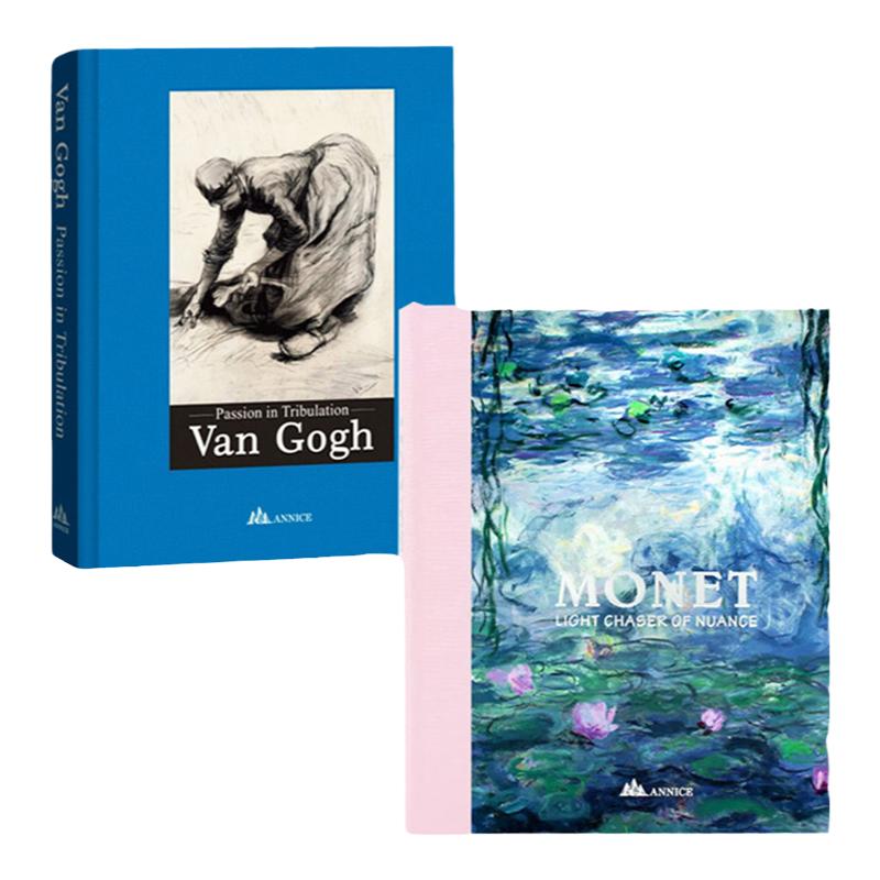 现货 艺术大师绘画系列 2本套装:Monet 莫奈 + Van Gogh 梵高 大师珍藏版画作全集艺术 艺术画册 精装大开本