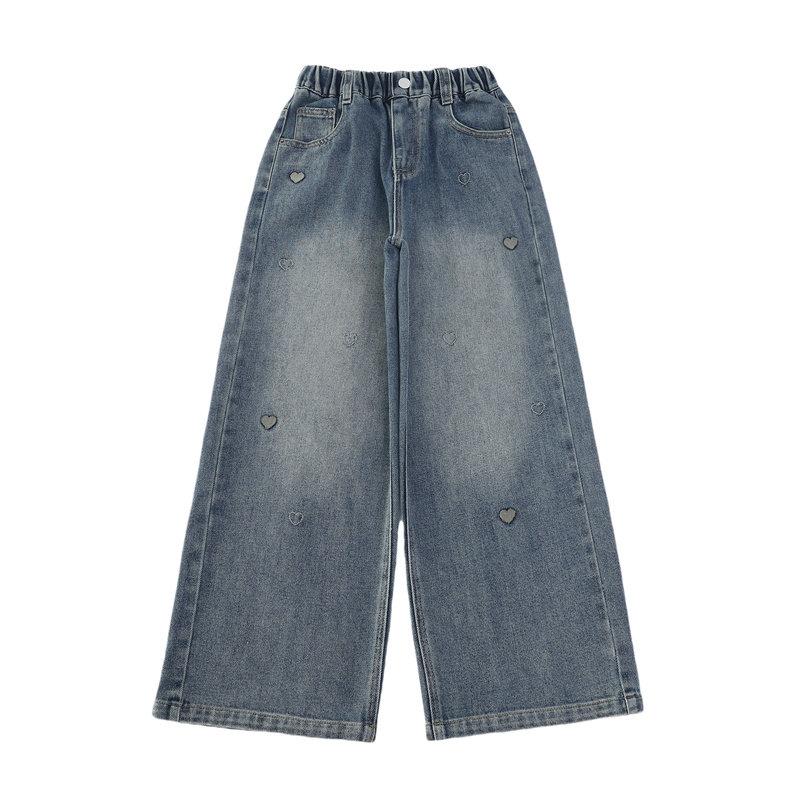 女童加绒牛仔裤冬季新款一体绒休闲裤中大童女孩保暖裤子长裤童装