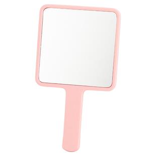 网红便宜方形手柄镜学生宿舍手持梳妆镜随身便携小镜子手握化妆镜