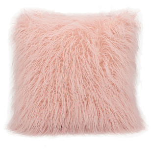 北欧长毛绒抱枕套含芯羊毛靠垫可爱ins沙发床头毛毛靠垫靠枕公主