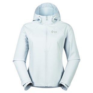 黑冰户外软壳衣女款防泼水耐磨徒步外套轻量透气连帽登山服2508