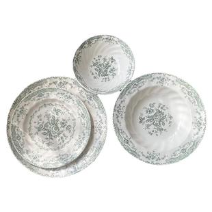 复古庄园英式西餐具釉下盘甜品轻食盘子陶瓷谷物碗下午茶咖啡杯碟