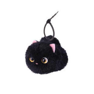 旋转小猫咪毛绒公仔拉绳咪翻滚小猫玩偶拉线小煤球钥匙扣挂件礼物
