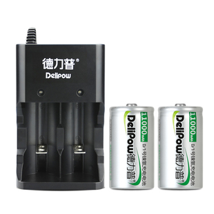 德力普1号电池可充电大容量燃煤气灶热水器通D型一号usb1.5v锂电