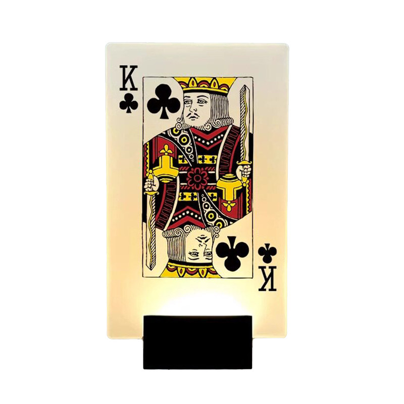棋牌室扑克牌造型发光门牌可定制