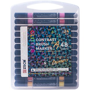 双边闪光马克笔双头流光闪粉水彩笔珠光散粉丙烯马克笔儿童荧光笔