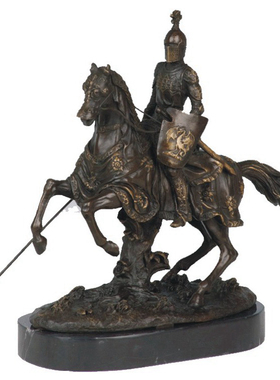 骑士书房摆件铜艺术品欧洲中世纪