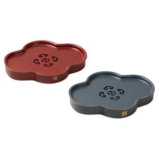 了堂斋黄铜壶承纯色干泡台可蓄水小号储水式茶盘家用办公防滑简约