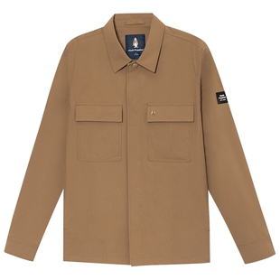 【垂坠易打理】暇步士男装休闲衬衫式外套春季挺括有型翻领上衣男