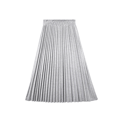 星闪羊毛百褶裙大摆A字冬半身裙