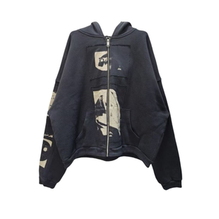 ERD忧郁的富二代麦当娜贴布拉链连帽衫卫衣高街休闲cleanfit外套