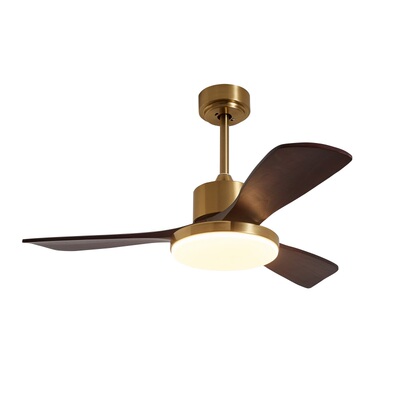 法式2025新款风扇灯胡桃木客厅吊扇灯中古风餐厅卧室静音护眼吊灯