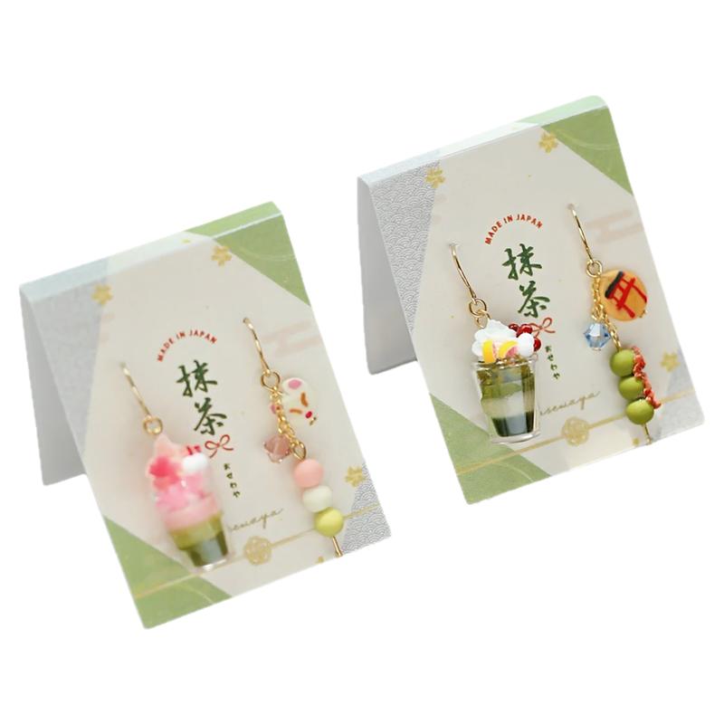 OSEWAYA日系抹茶不对称耳钩