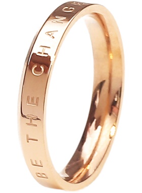 简约百搭情侣对戒钛ins玫瑰金