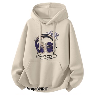 Jeep吉普连帽卫衣加绒男2026新款男士外套秋冬季男款宽松长袖上衣