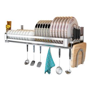 304不锈钢沥水碗架厨房水槽置物架壁挂式放碗筷洗碗池碗碟收纳架