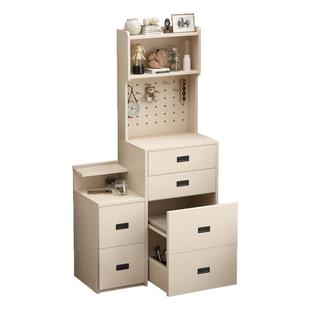 实木梳妆台床头柜一体小户型可翻盖斗柜化妆桌铭运简约卧室化妆台