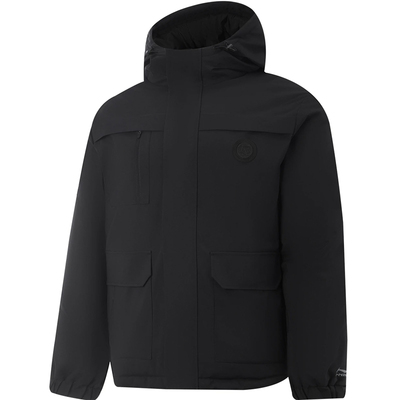 李宁短羽绒服男子80%鸭绒工装风