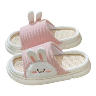 亚麻拖鞋吸汗透气可爱不闷脚2026新款情侣室内家居布拖鞋软底静音