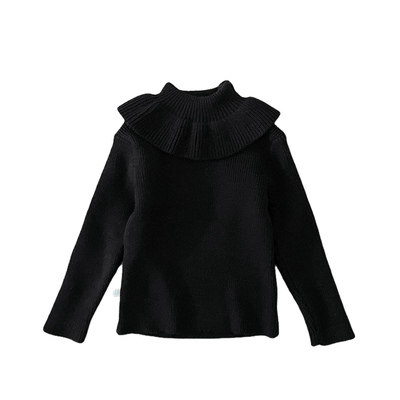 女宝宝冬款花边领毛衣喇叭裤套装