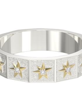 Mouhooland/暮后之地圣诞星系列13面星芒戒指小众设计指环情侣款