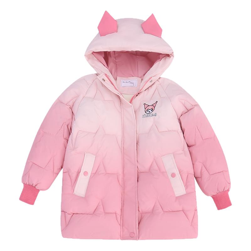 女童冬装羽绒棉服免洗渐变色库洛米加绒棉袄外套儿童冬季加厚棉衣