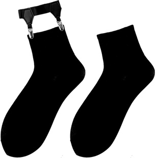 小腿袜扣jk腿环黑色袜夹半截短袜女中筒袜女春秋款ins潮暗黑朋克