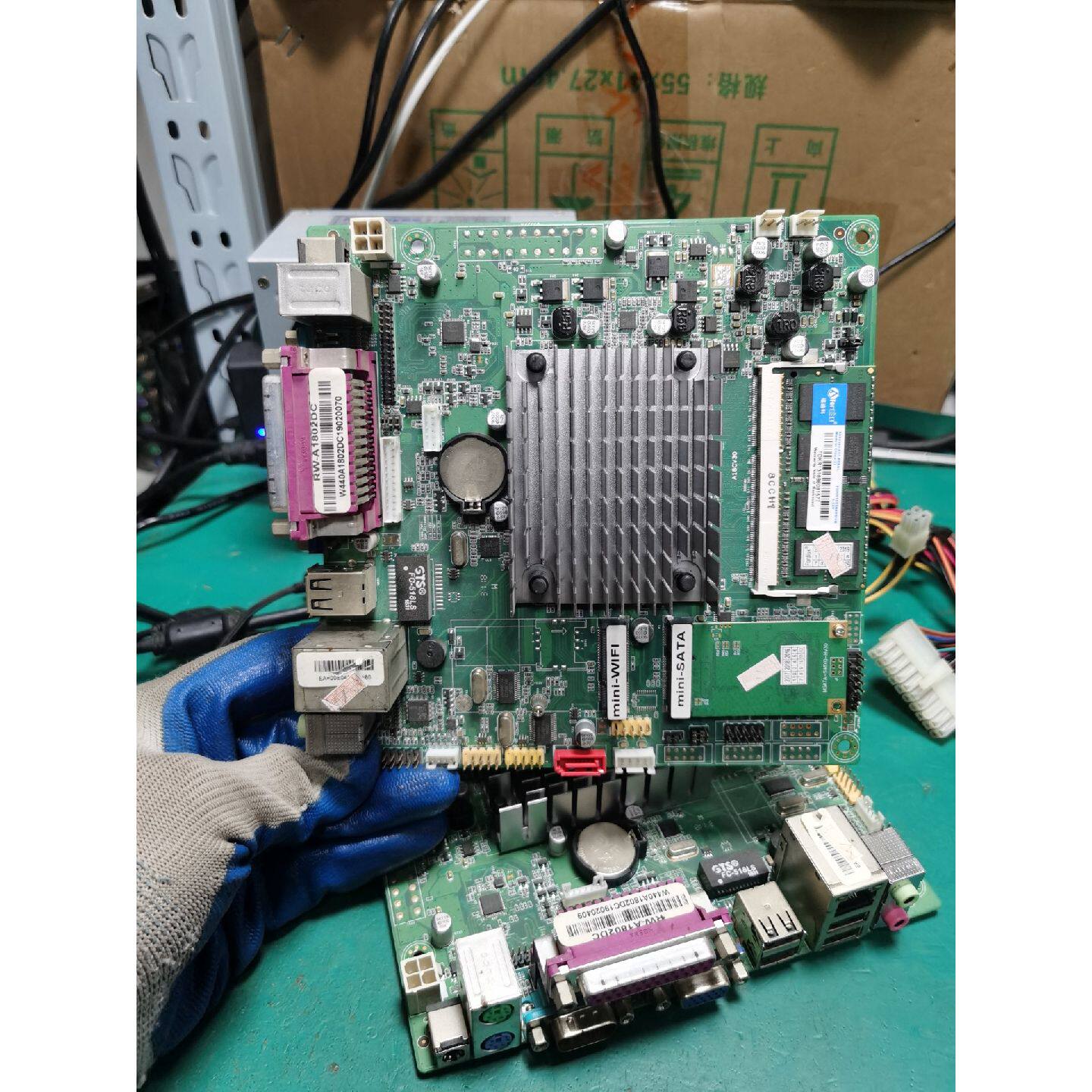 议价-2张j1800主板百兆有线网卡1717厘米,用DC12供电