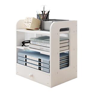 A4文件置物架收纳盒办公室桌面多层文件框桌上三层资料档案归类架